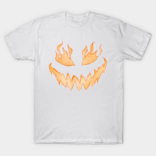 Pumpkin Face Spooky Smile - Purple T-Shirt